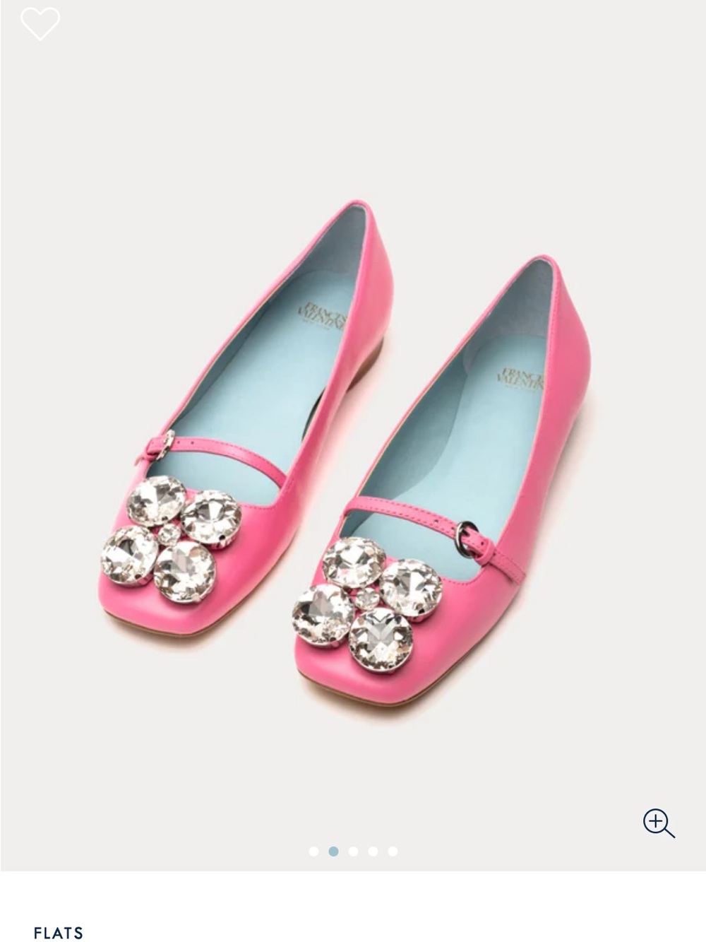 Frances Valentine Josephine Ballet Flat - Pink Jeweled size 8 NWT